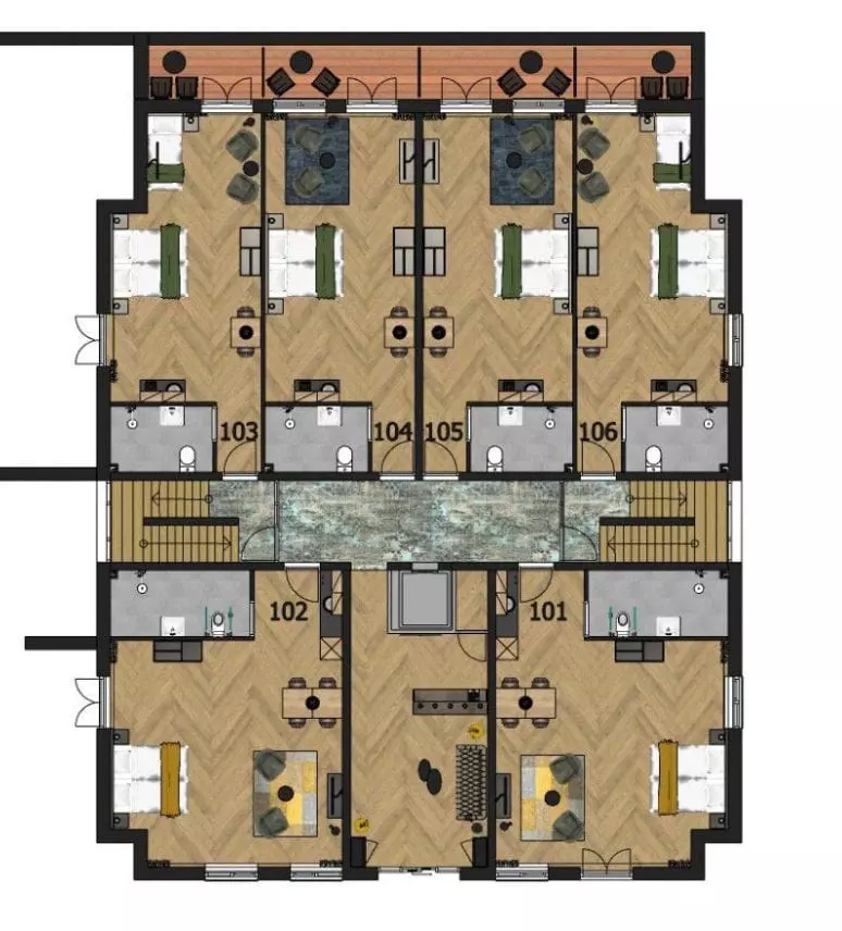 Plattegrond Heuvelrijk - 1e verdieping Plattegrond van de eerste verdieping van Heuvelrijk Berg en Dal